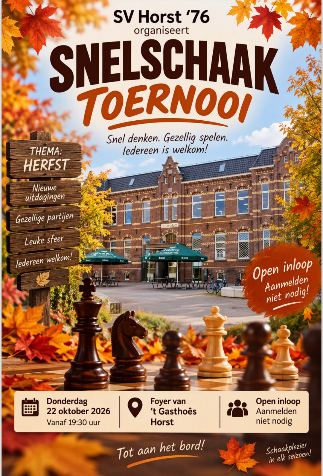 Snelschaaktoernooi thema Herfst